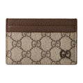 GUCCI Men's Beige & Ebony Canvas and Leather Card Holder | 768248
