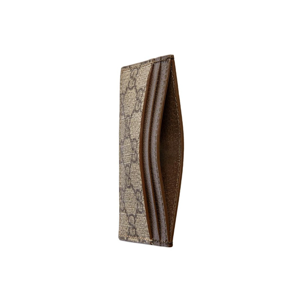 GUCCI Men's Beige & Ebony Canvas and Leather Card Holder | 768248