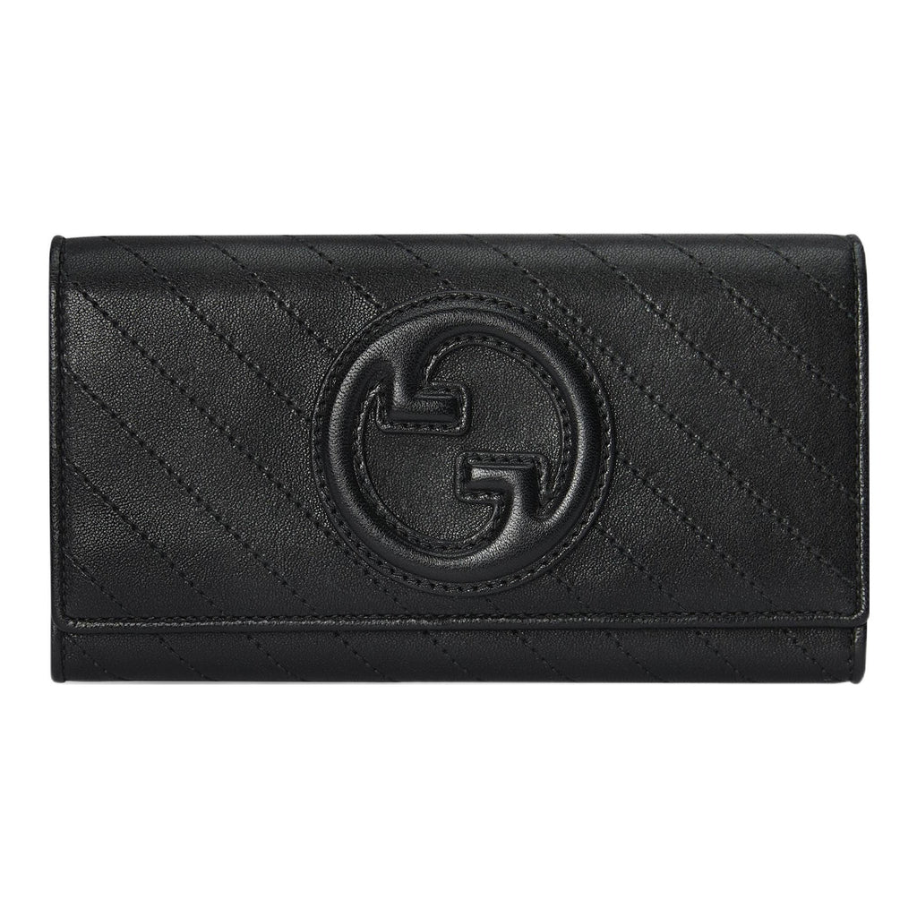 GUCCI Blondie Women's Black Leather Long Wallet | 760302