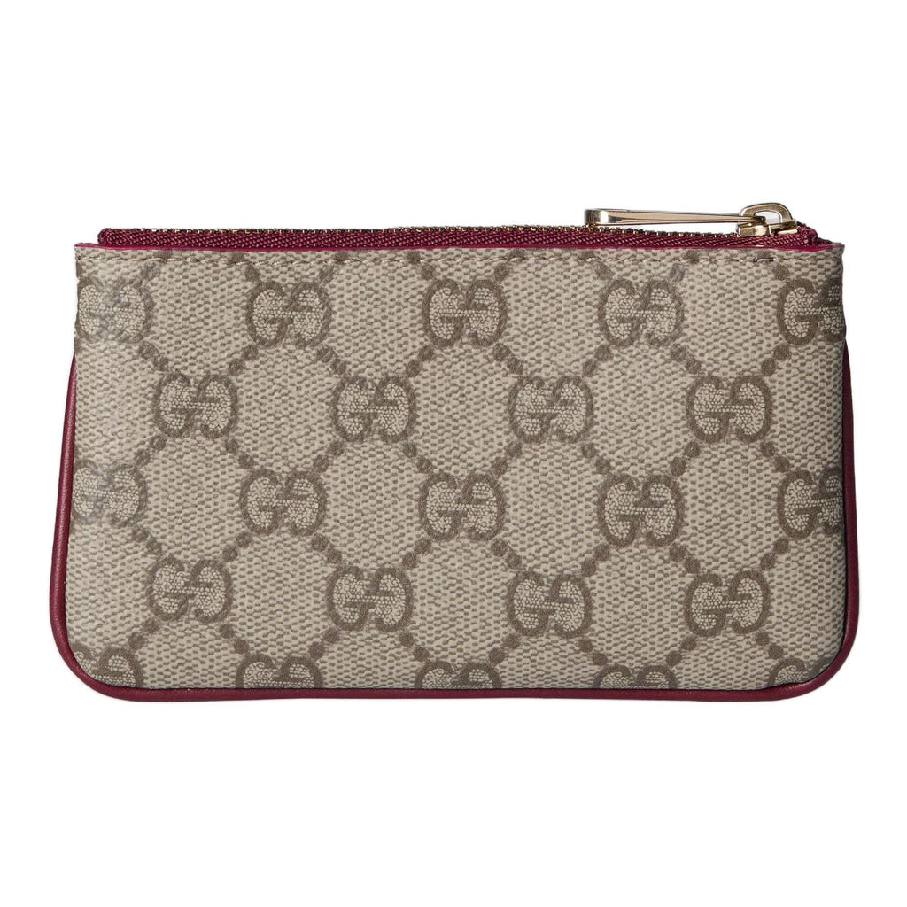 GUCCI Unisex Beige & Brown Dog Detail Coin & Key Pouch | 818768