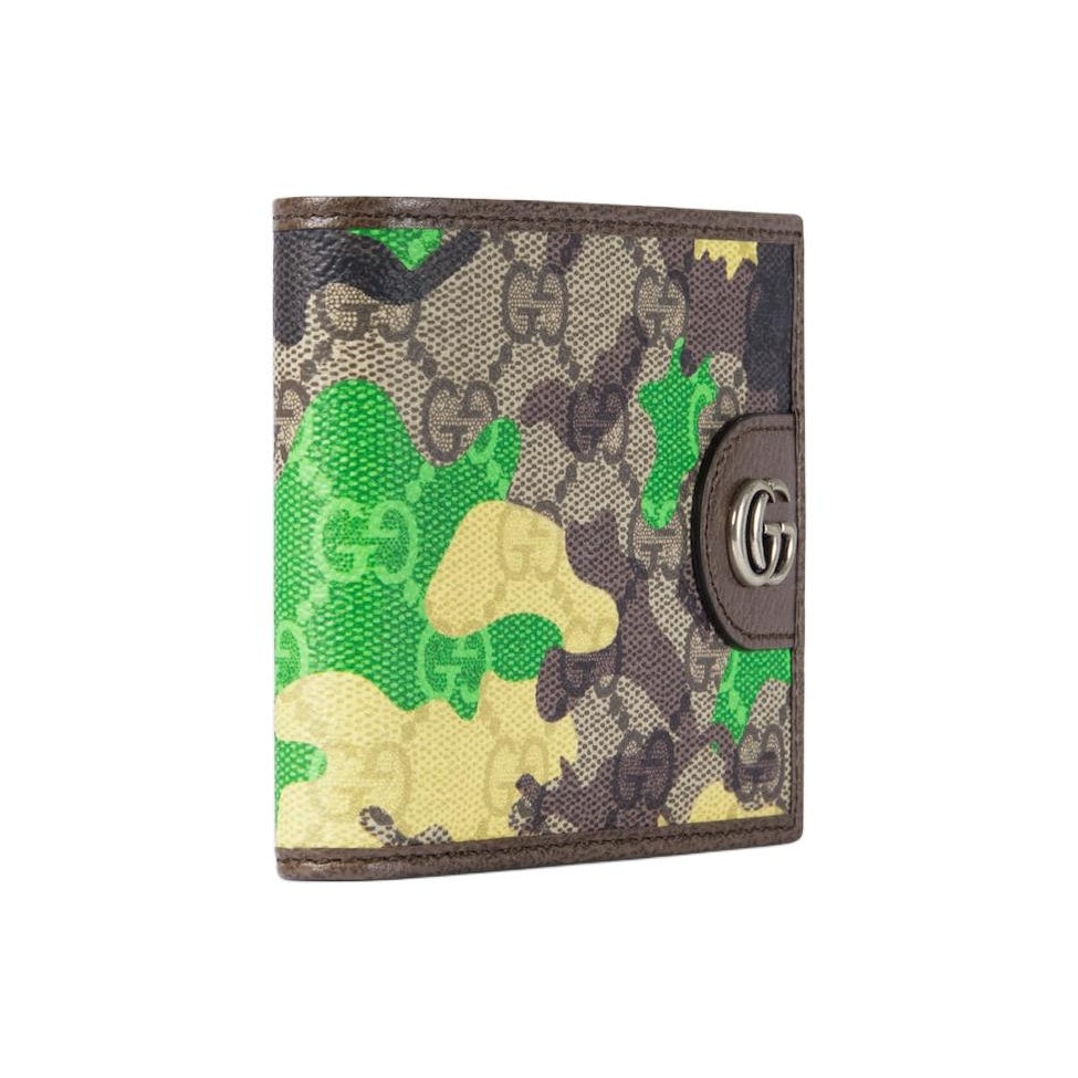 GUCCI Men's Green GG Monogram Coated Fabric Bifold Wallet | 834271