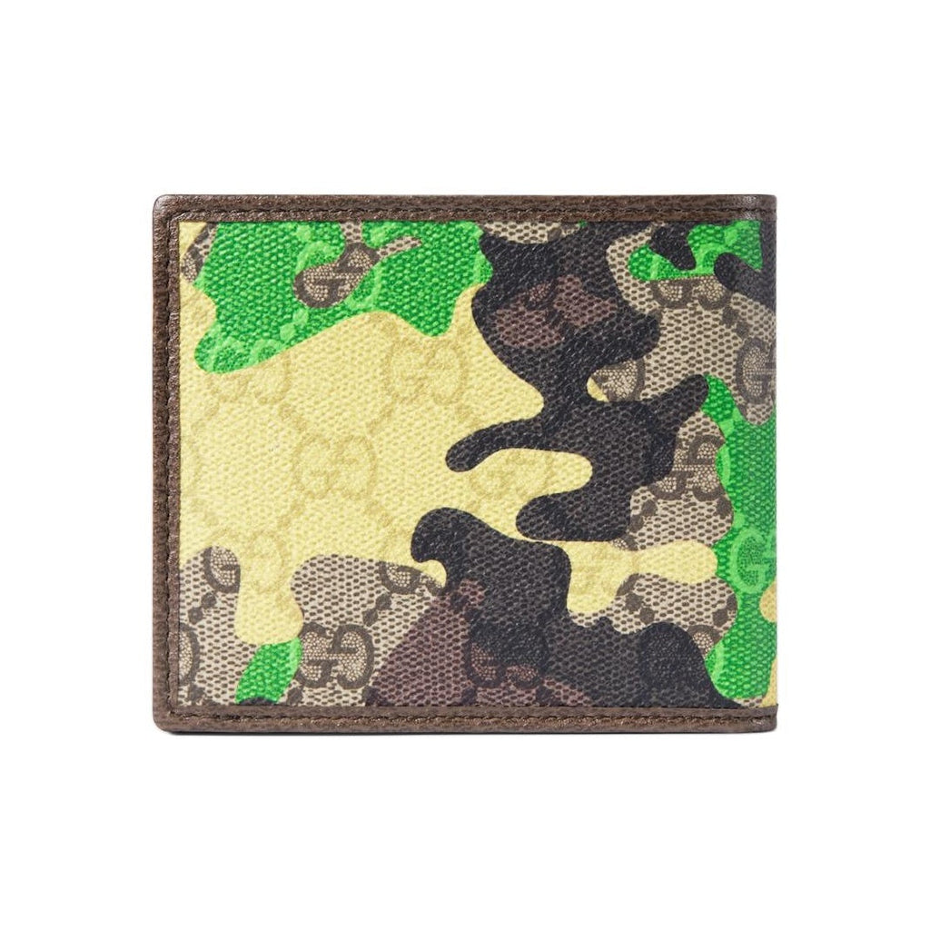GUCCI Men's Green GG Monogram Coated Fabric Bifold Wallet | 834271