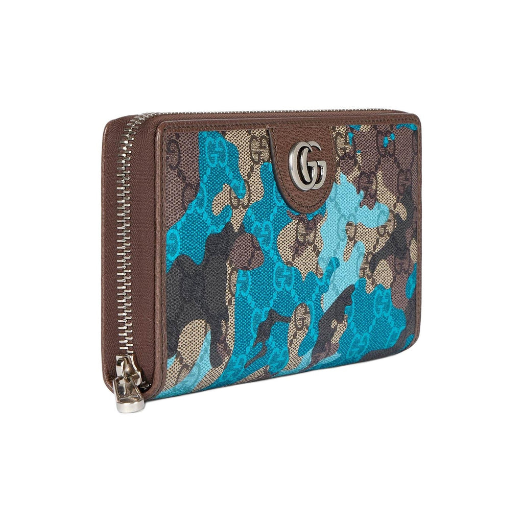 GUCCI Women's Light Blue Camo GG Coated Fabric Wallet | 834694