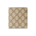 GUCCI Men's Beige & Dark Brown Logo Coated Fabric Wallet | 821206