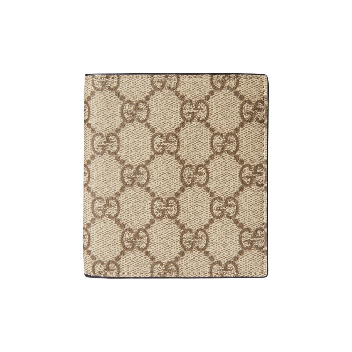 GUCCI Men's Beige & Dark Brown Logo Coated Fabric Wallet | 821206