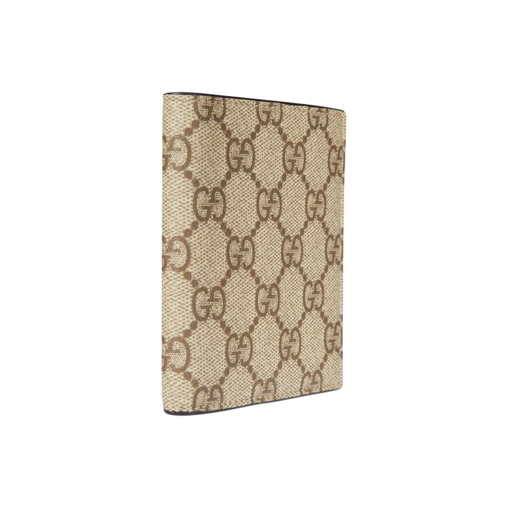 GUCCI Men's Beige & Dark Brown Logo Coated Fabric Wallet | 821206