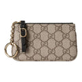 GUCCI GG Emblem Women's Brown & Black Coated Canvas Key Pouch | 819113