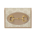 GUCCI Women's Double G Beige & White Canvas Compact Coin Wallet | 621887