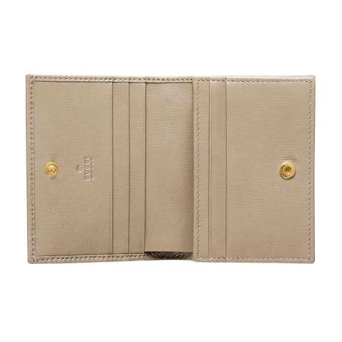 GUCCI Women's Double G Beige & White Canvas Compact Coin Wallet | 621887