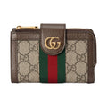 GUCCI Ophidia Women's Brown & Ebony Canvas & Leather Coin Wallet | 725662