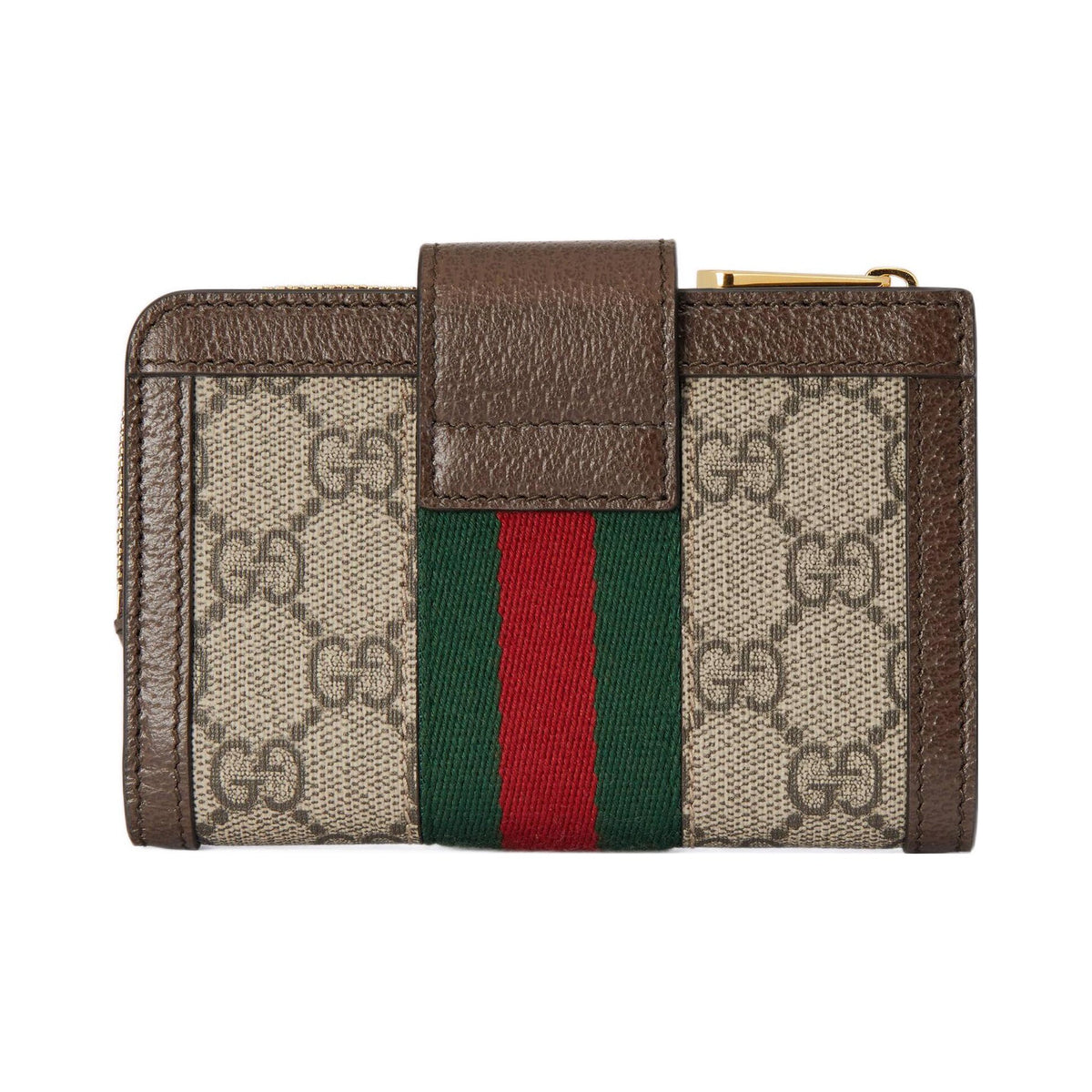 GUCCI Ophidia Women's Brown & Ebony Canvas & Leather Coin Wallet | 725662