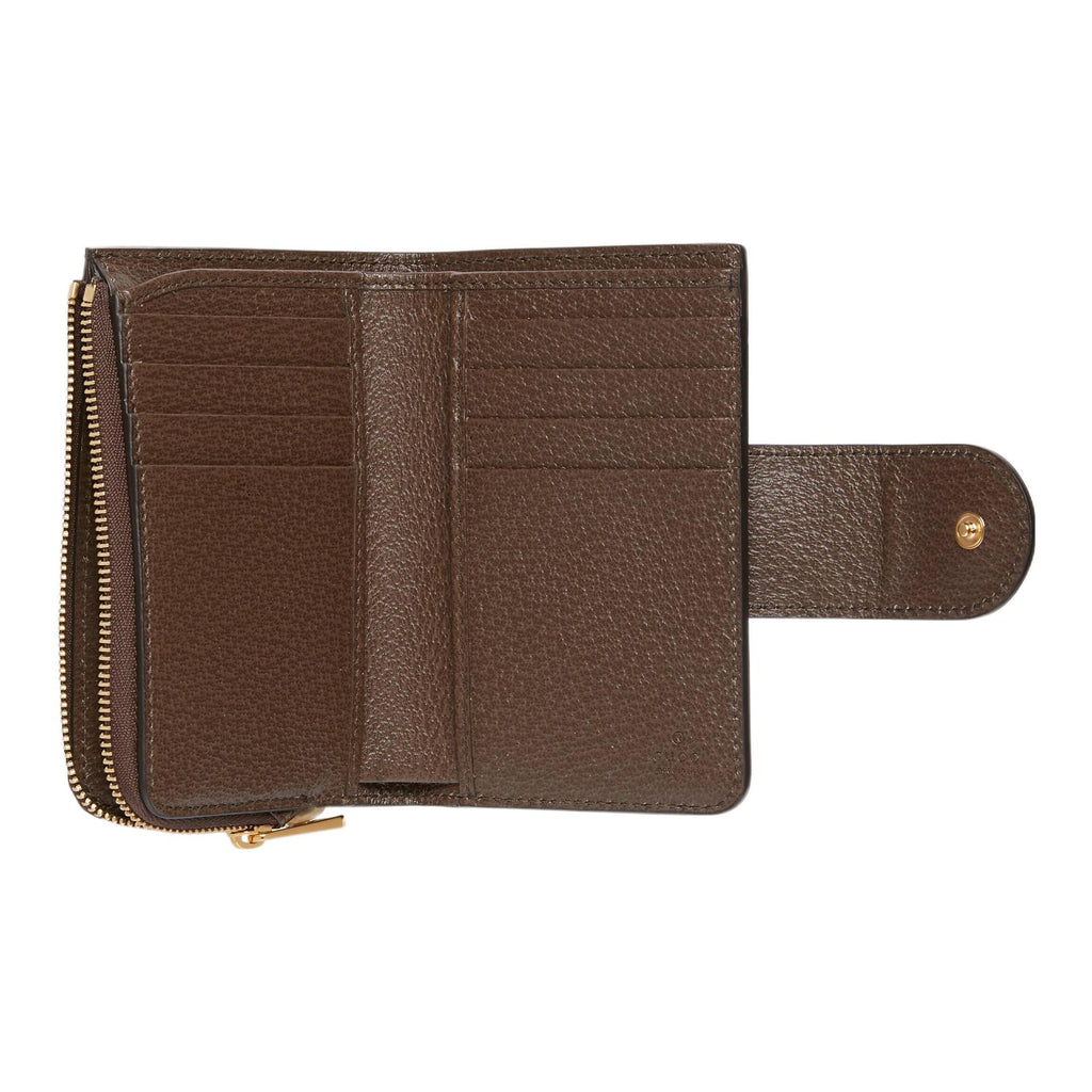 GUCCI Ophidia Women's Brown & Ebony Canvas & Leather Coin Wallet | 725662