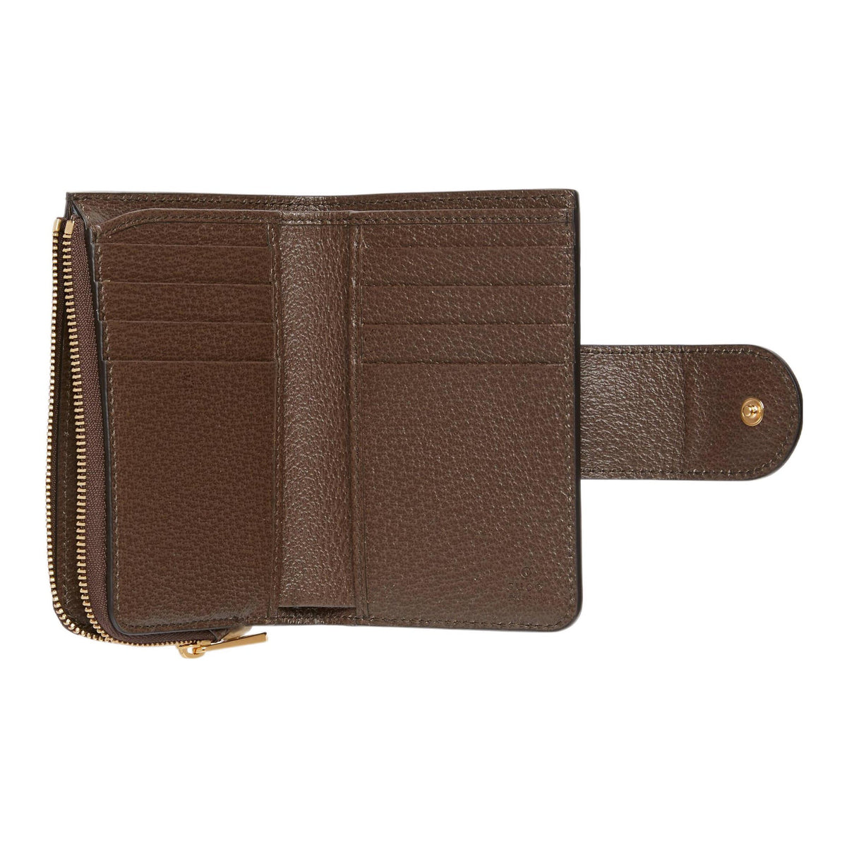 GUCCI Ophidia Women's Brown & Ebony Canvas & Leather Coin Wallet | 725662