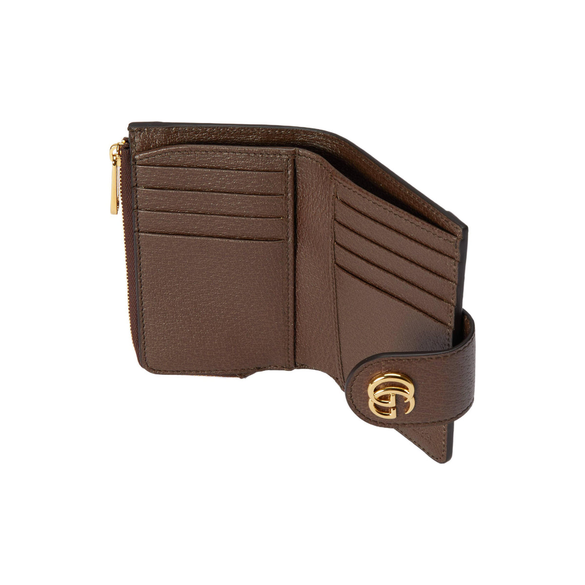 GUCCI Ophidia Women's Brown & Ebony Canvas & Leather Coin Wallet | 725662