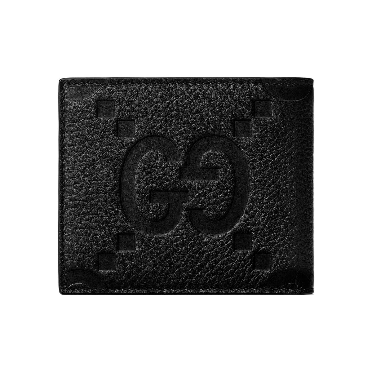 GUCCI Jumbo GG Men's Black Leather Flap Wallet | 739475