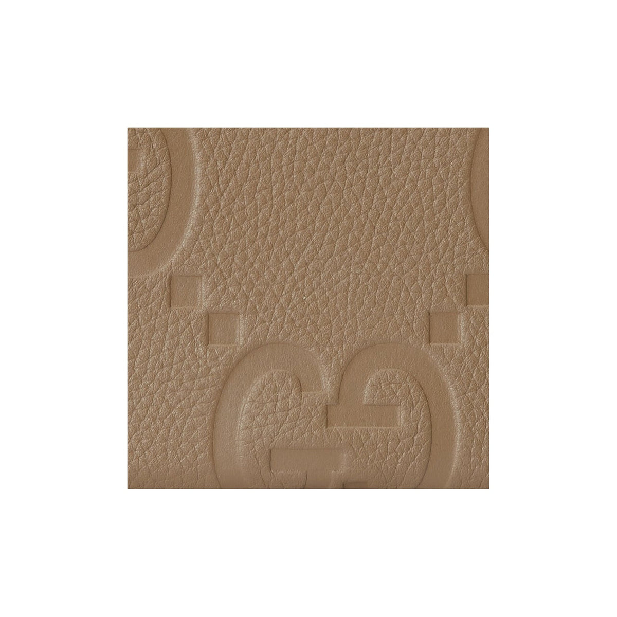 GUCCI Men's Taupe Leather Zip Wallet with Double G Logo | 739484