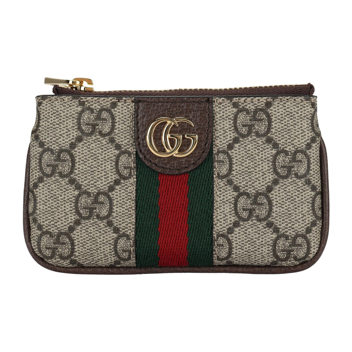GUCCI Ophidia Unisex Ebony & Brown Canvas Coin & Key Pouch | 671722