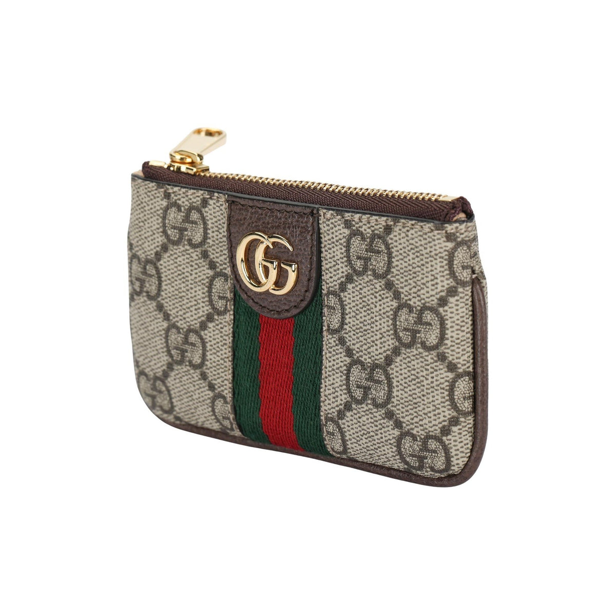 GUCCI Ophidia Unisex Ebony & Brown Canvas Coin & Key Pouch | 671722