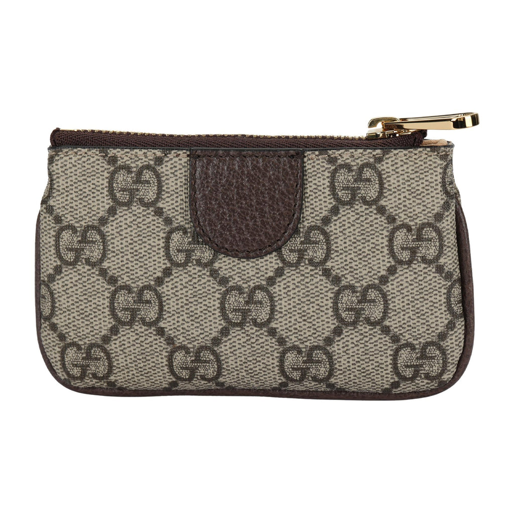 GUCCI Ophidia Unisex Ebony & Brown Canvas Coin & Key Pouch | 671722