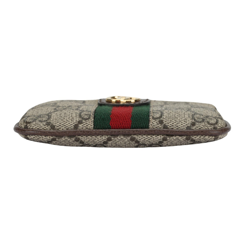GUCCI Ophidia Unisex Ebony & Brown Canvas Coin & Key Pouch | 671722