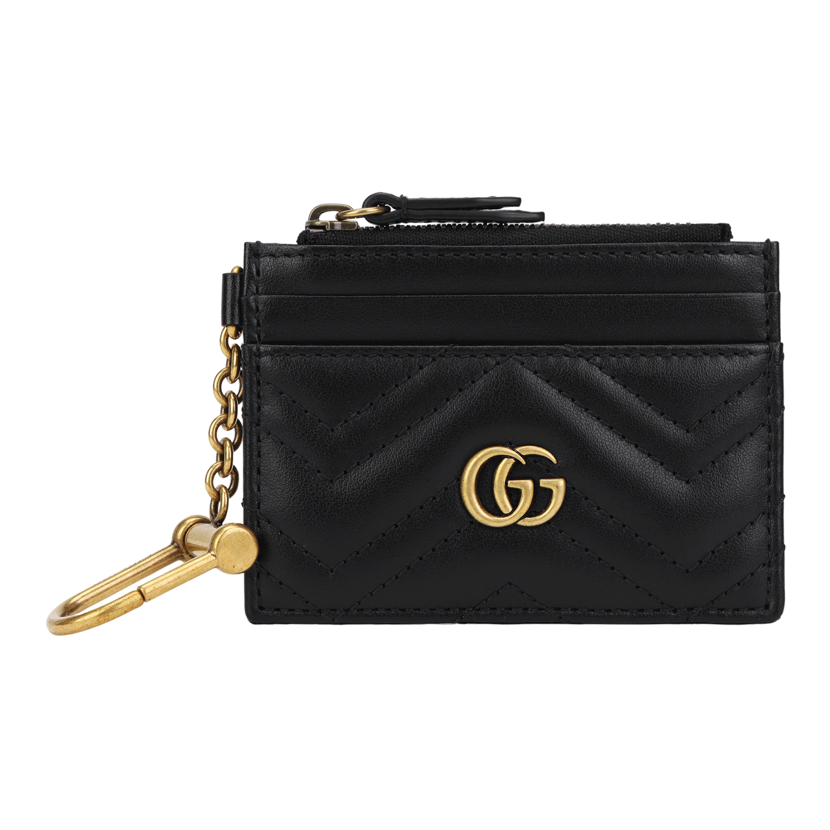 GUCCI GG Marmont Women's Black Quilted Leather Coin & Card Pouch | 627064