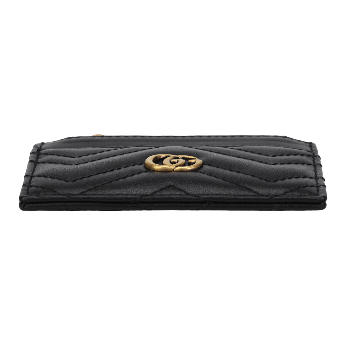 GUCCI GG Marmont Women's Black Quilted Leather Coin & Card Pouch | 627064