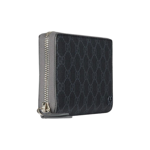 GUCCI GG Supreme Men's Black Leather Wallet with Ceramic GG Detail | 856562