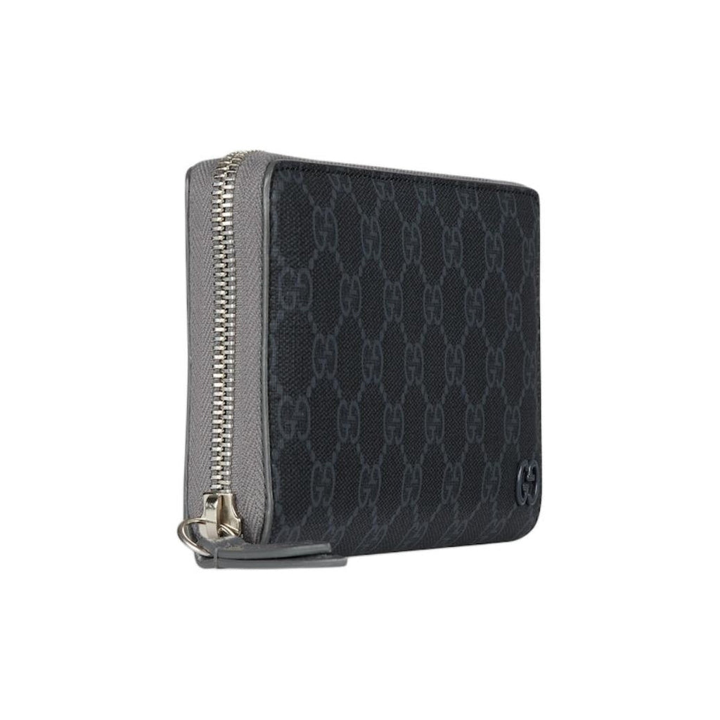 GUCCI GG Supreme Men's Black Leather Wallet with Ceramic GG Detail | 856562