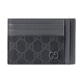 GUCCI GG Supreme Women's Gray-Blue Leather Card Holder with Ceramic-Effect GG | 856561