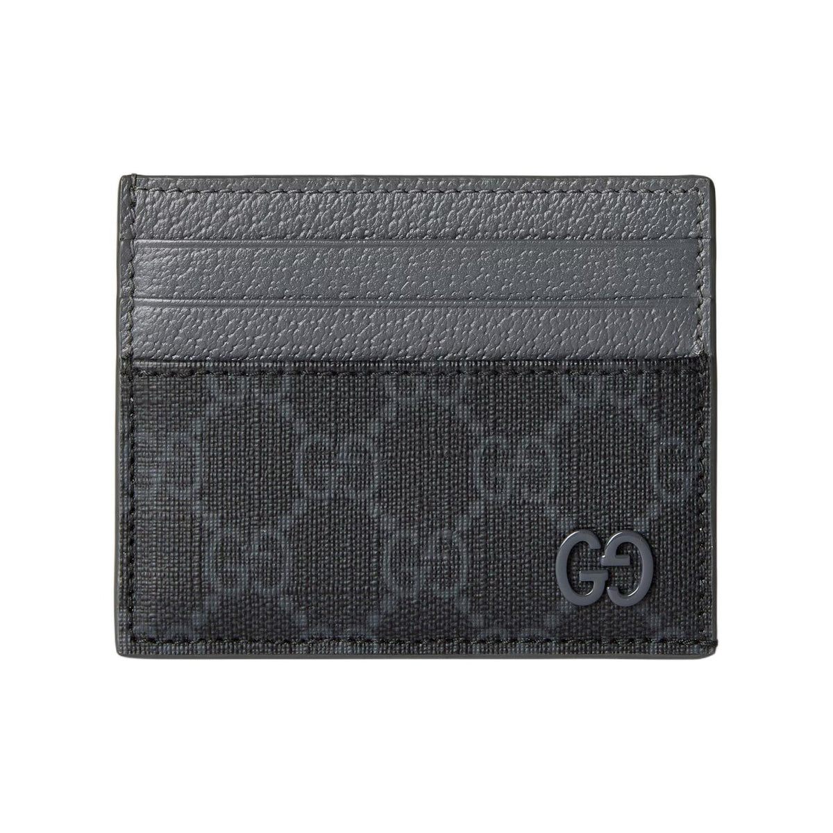 GUCCI Unisex Black Supreme Canvas Card Holder with Brand Logo | 795230
