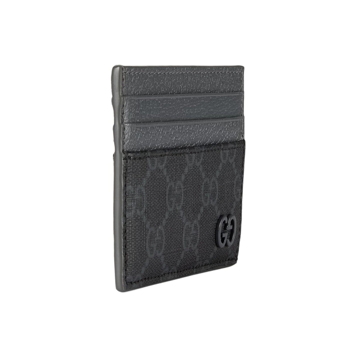 GUCCI Unisex Black Supreme Canvas Card Holder with Brand Logo | 795230