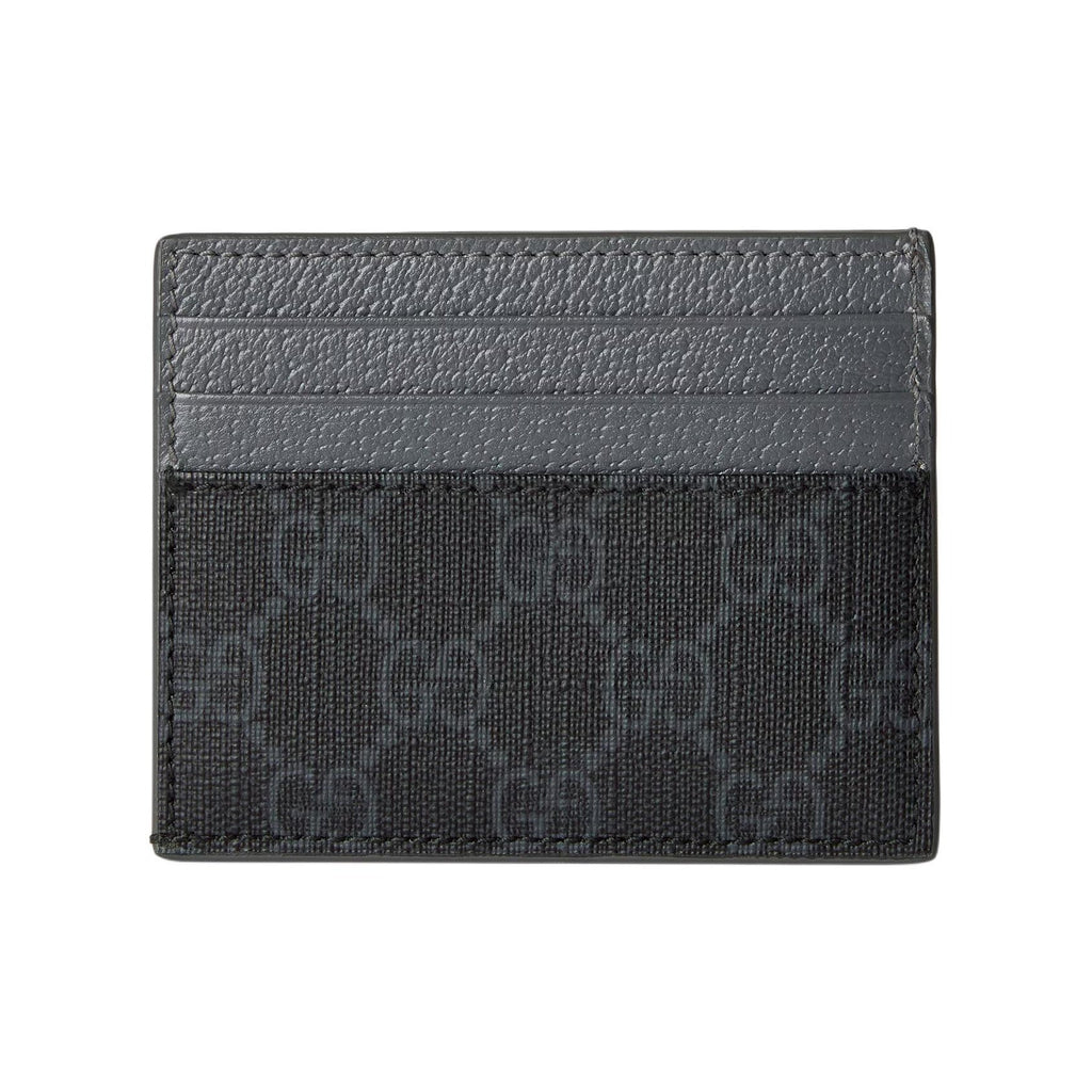 GUCCI Unisex Black Supreme Canvas Card Holder with Brand Logo | 795230