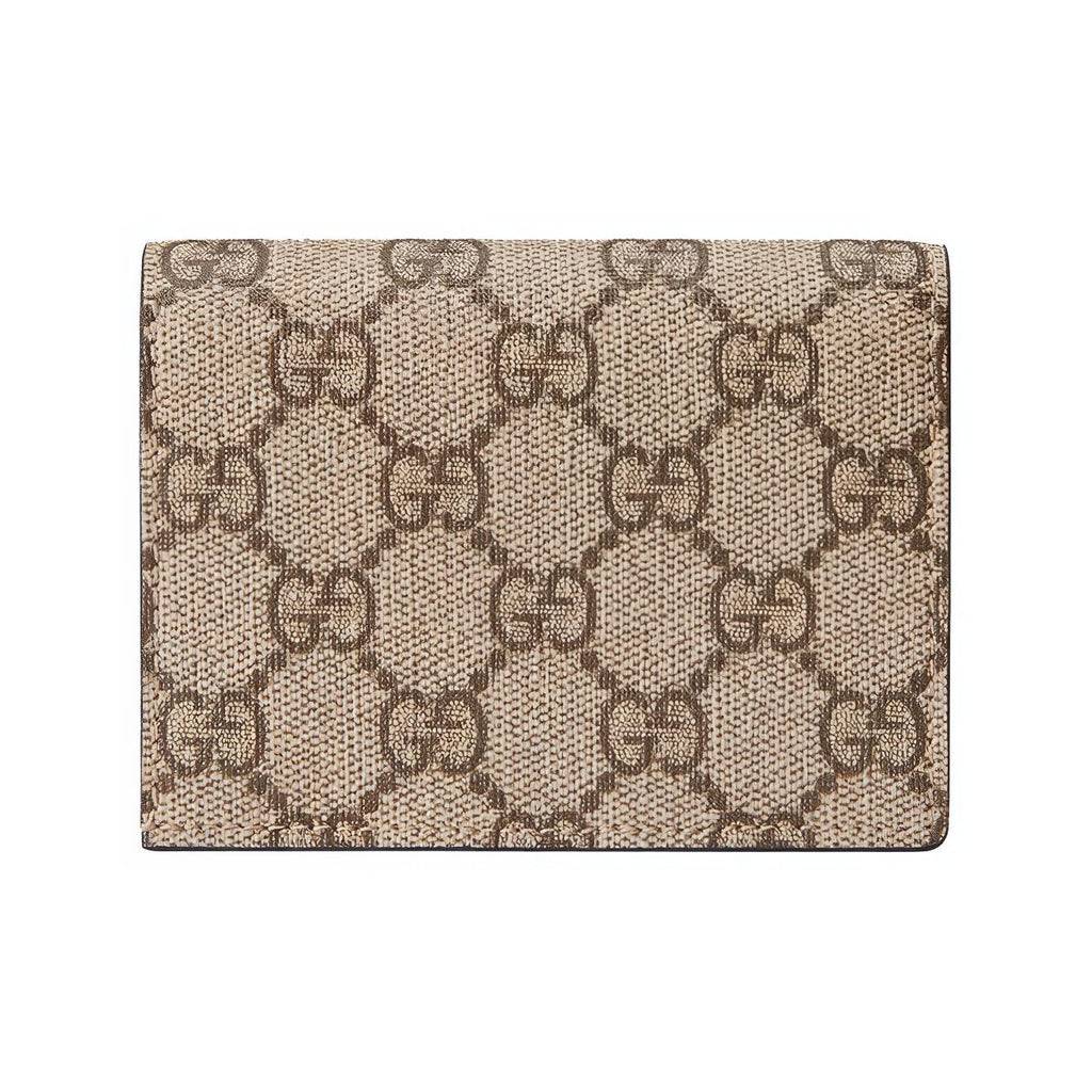 GUCCI GG Marmont Women's Ebony & Pink Canvas & Leather Bifold Wallet | 658610