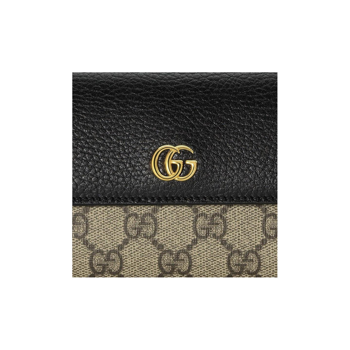GUCCI Women's Black & Ebony Canvas & Leather Long Snap Wallet | 456116