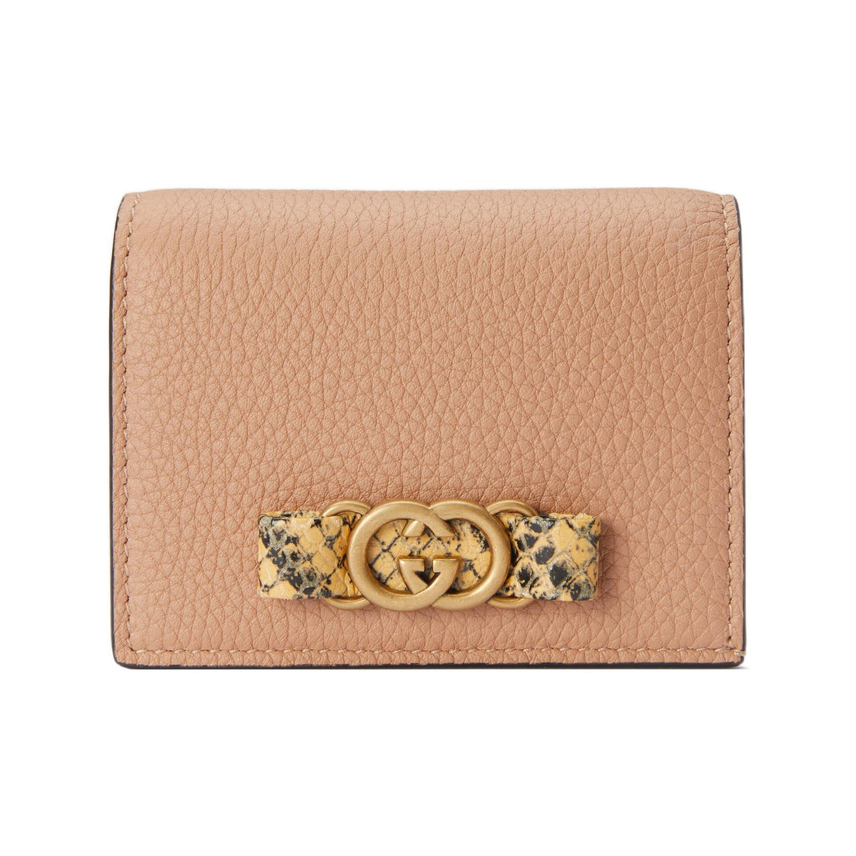 GUCCI Women's Rose Beige Python Skin Wallet with Antiqued Interlocking G | 746059
