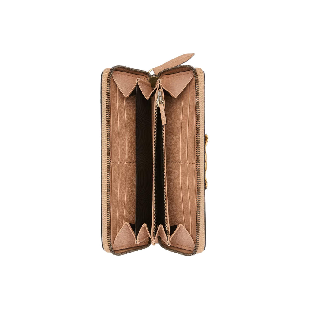 GUCCI Women's Beige Leather Wallet with Python Trim & Interlocking G | 750458
