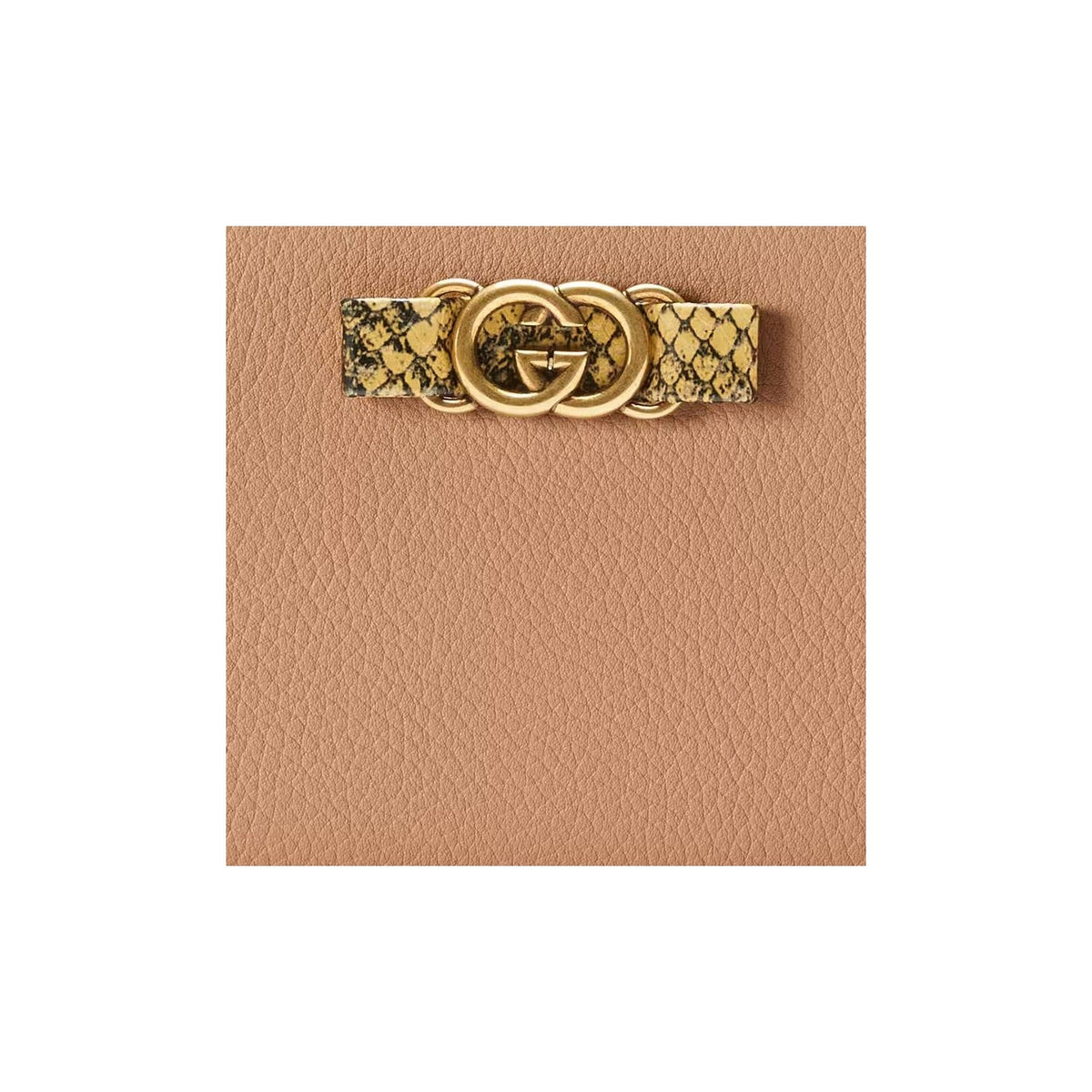 GUCCI Women's Beige Leather Wallet with Python Trim & Interlocking G | 750458