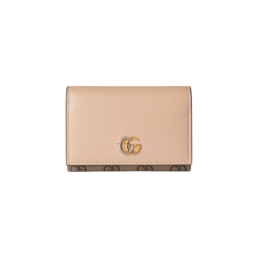 GUCCI GG Marmont Women's Beige & Ebony Supreme Canvas Snap Wallet | 790067