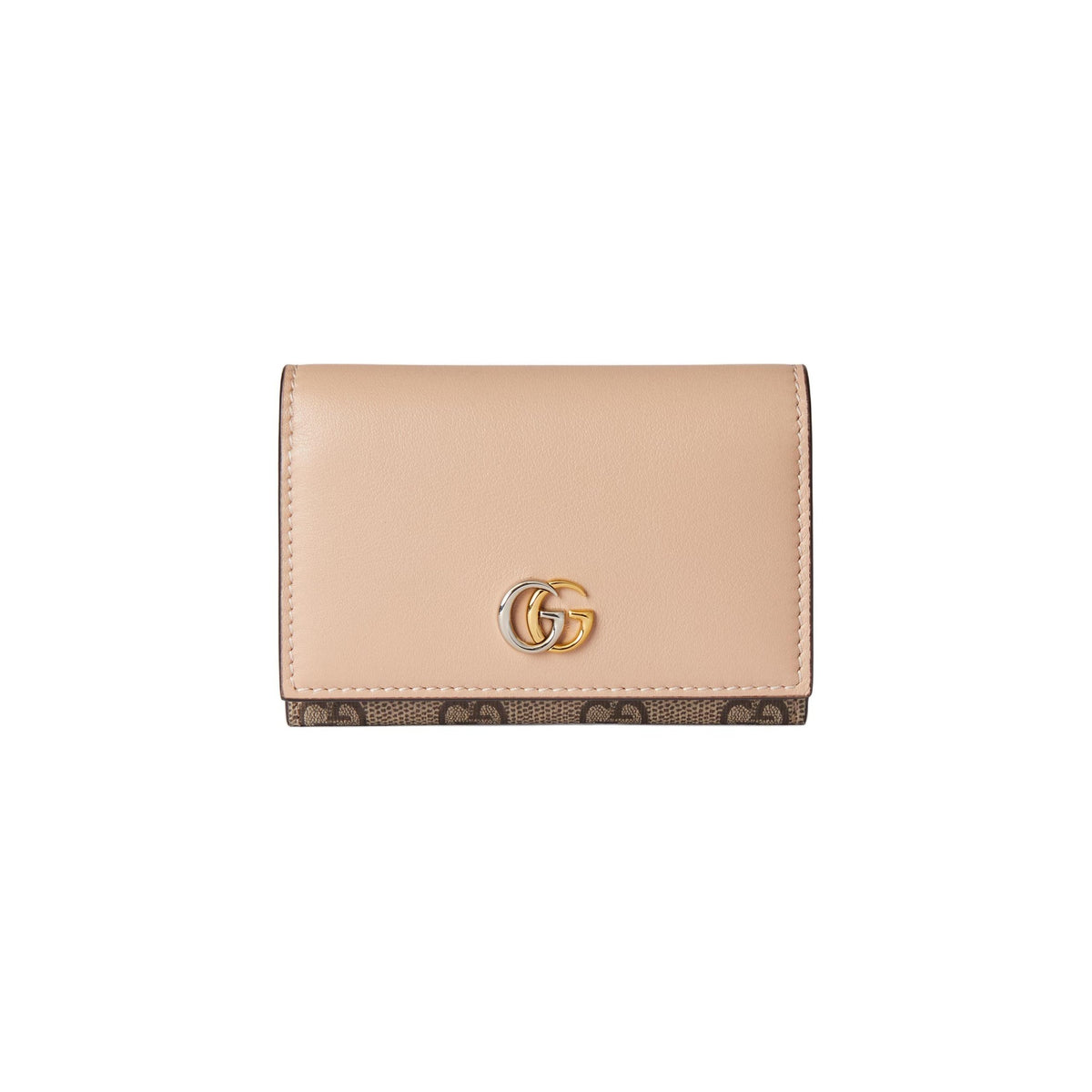 GUCCI GG Marmont Women's Beige & Ebony Supreme Canvas Snap Wallet | 790067
