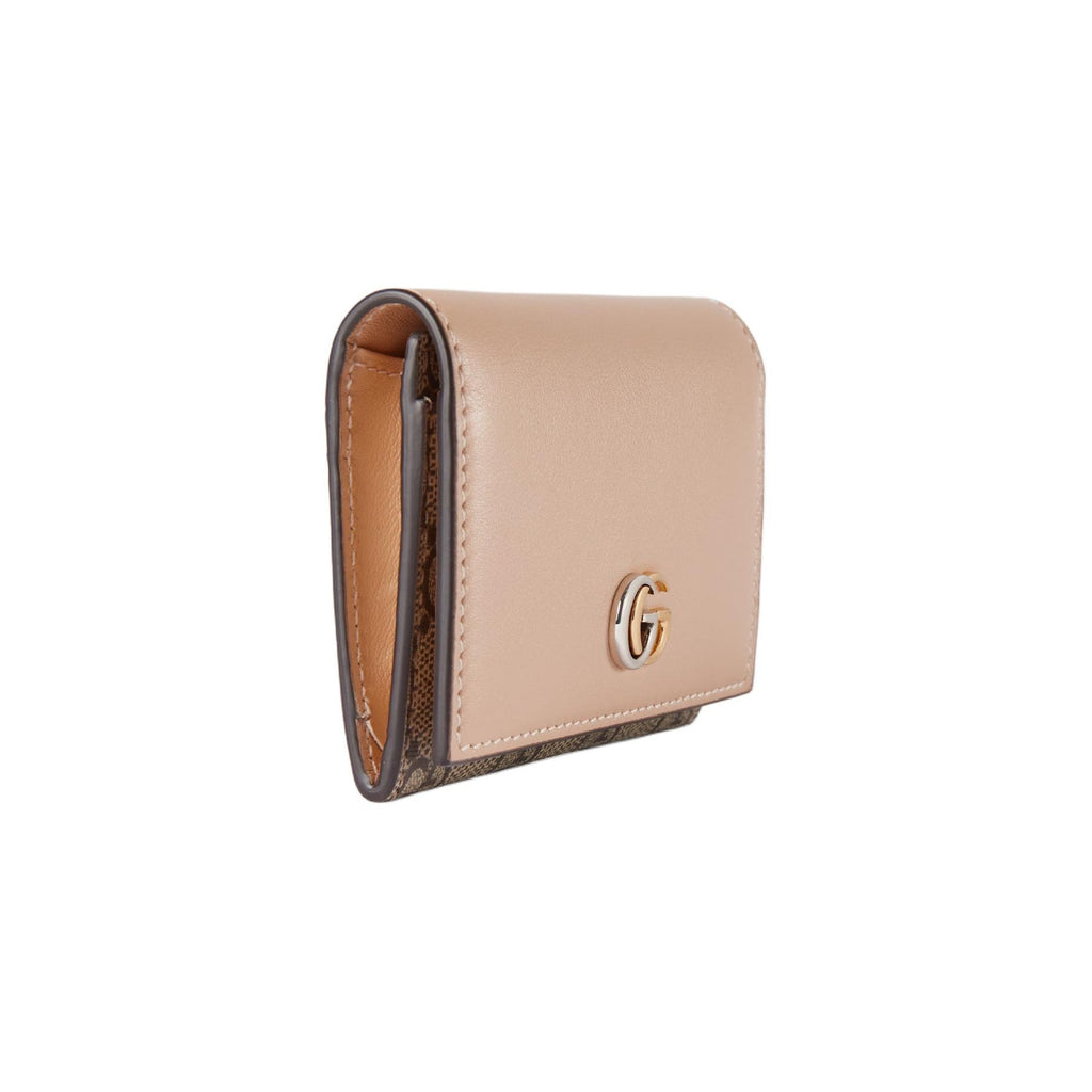 GUCCI GG Marmont Women's Beige & Ebony Supreme Canvas Snap Wallet | 790067