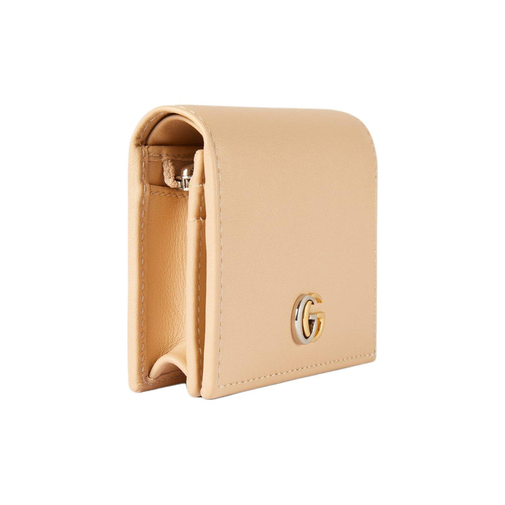 GUCCI GG Marmont Women's Light Beige Leather Card Holder | 790055
