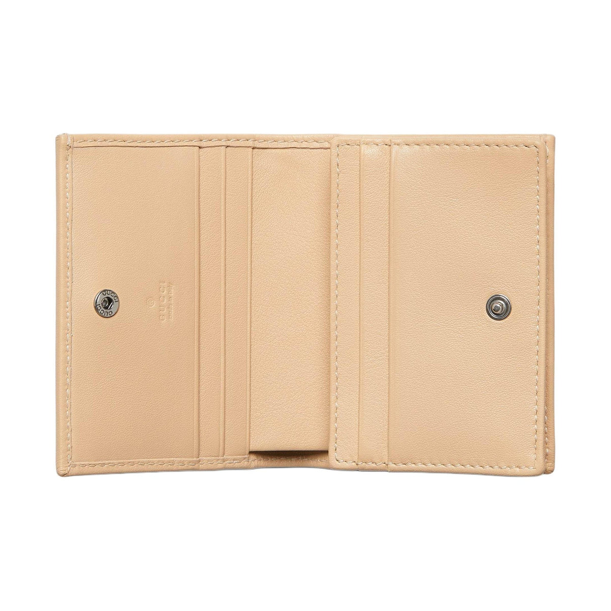 GUCCI GG Marmont Women's Light Beige Leather Card Holder | 790055