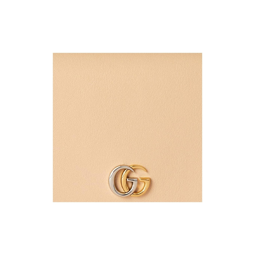 GUCCI GG Marmont Women's Light Beige Leather Card Holder | 790055