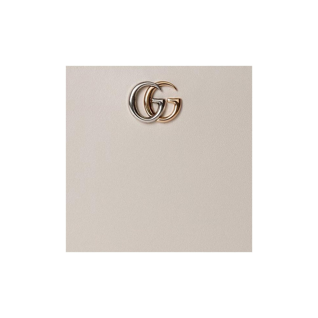 GUCCI GG Marmont Women's Light Gray Soft Leather Zip Wallet | 790057