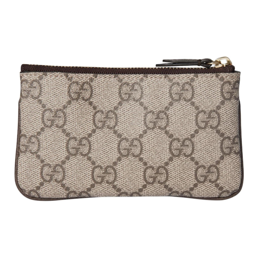 GUCCI Ophidia Women's Beige & Dark Brown GG Supreme Coin & Key Pouch | 838466