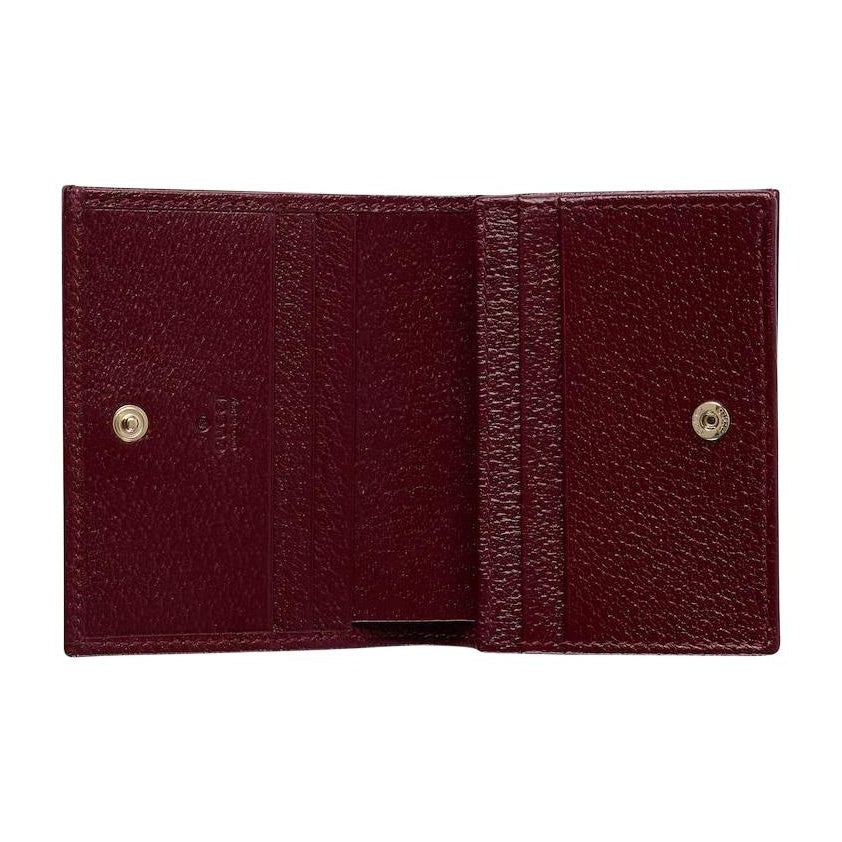 GUCCI Ophidia Women's Beige & Dark Brown Canvas & Leather Small Wallet | 838487