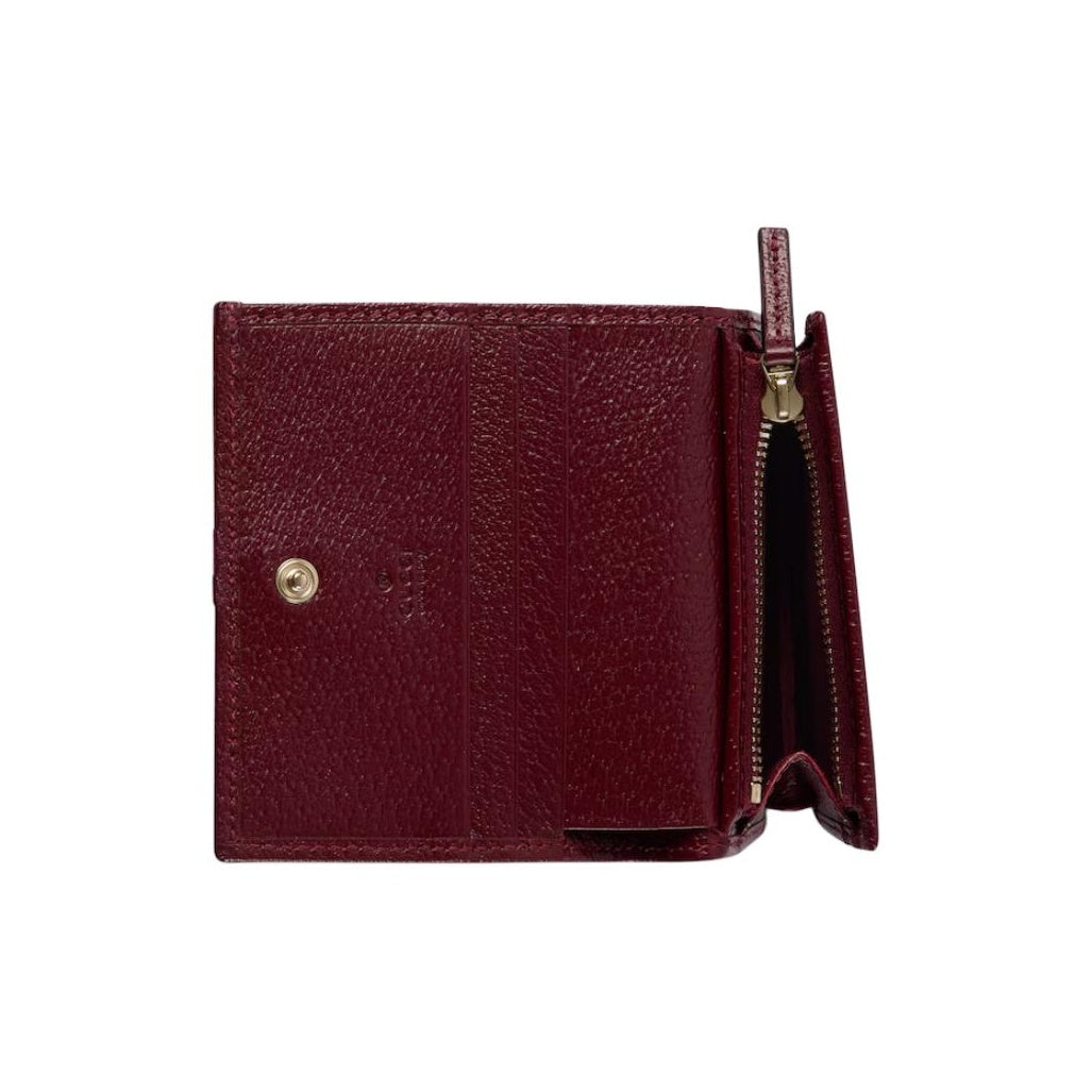 GUCCI Ophidia Women's Beige & Dark Brown Canvas & Leather Small Wallet | 838487