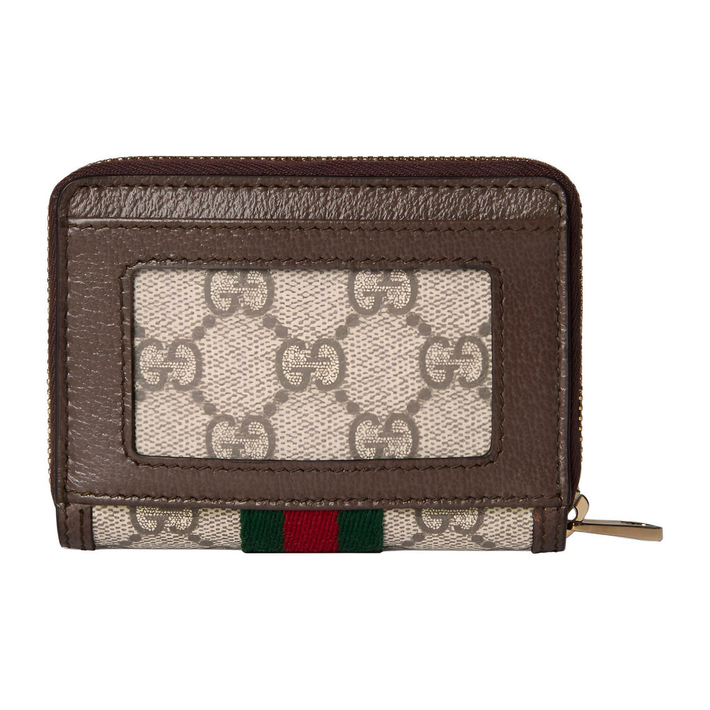 GUCCI Ophidia Women's Beige & Brown Canvas Coin Purse with Double G | 838489