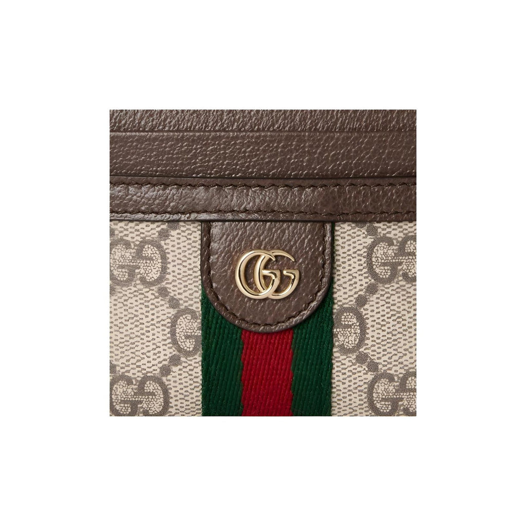 GUCCI Ophidia Women's Beige & Brown Canvas Coin Purse with Double G | 838489