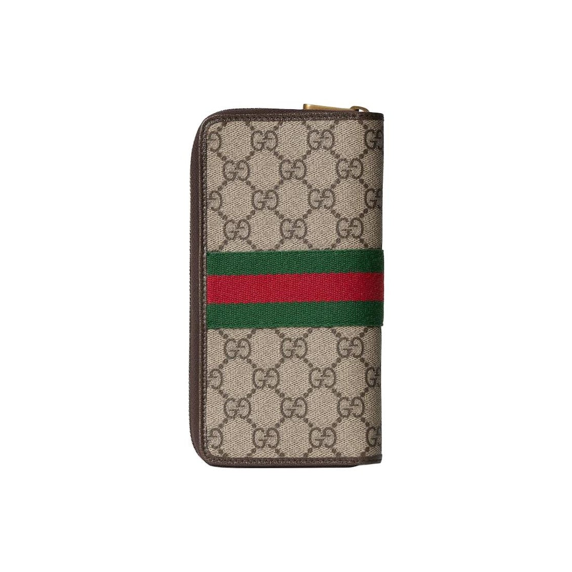 GUCCI Ophidia GG Men's Beige-Brown Canvas & Leather Long Zip Wallet | 838619